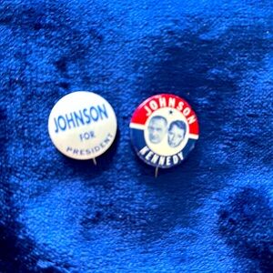 Vintage Johnson for president & Johnson/Kennedy campaign pins